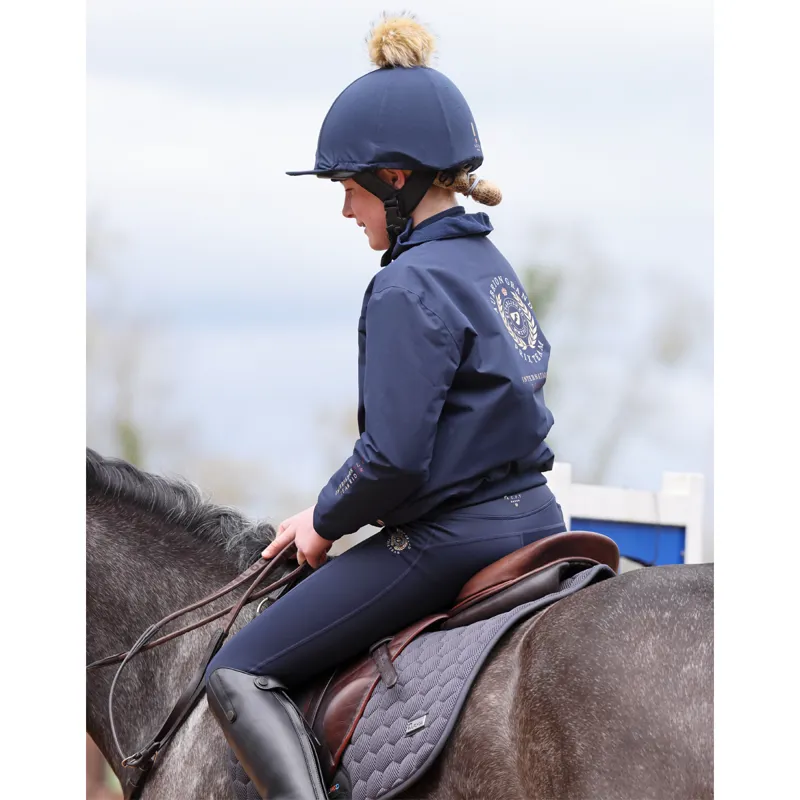 Aubrion Young Rider Team Shield Riding Tights - Navy-3